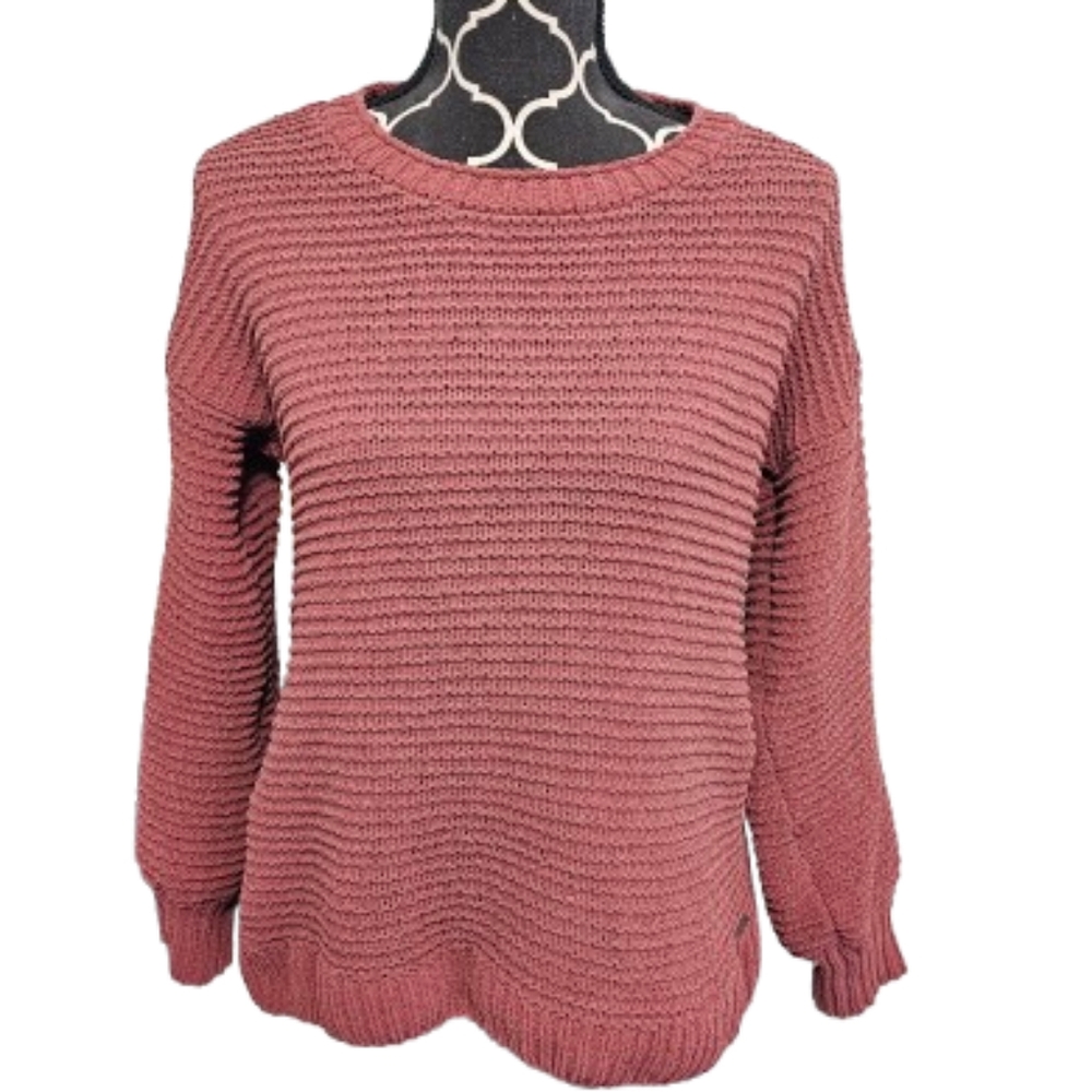 Abercrombie & Fitch Dusty Rose Chunky Knit Chenille Crew Neck Sweater